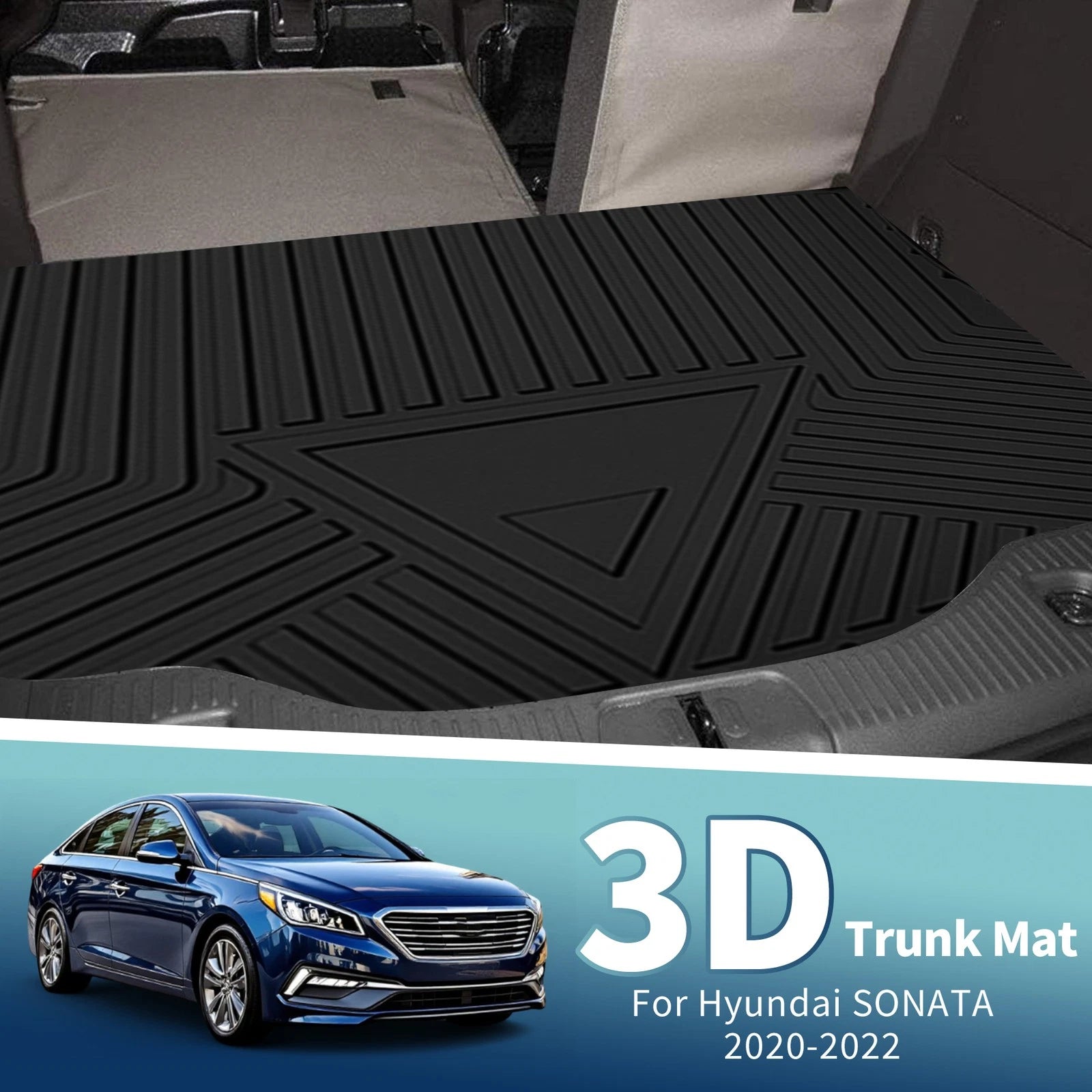 Cargo Liner Rear Trunk Mat TPE Replacement for Hyundai Sonata (2020–2022)