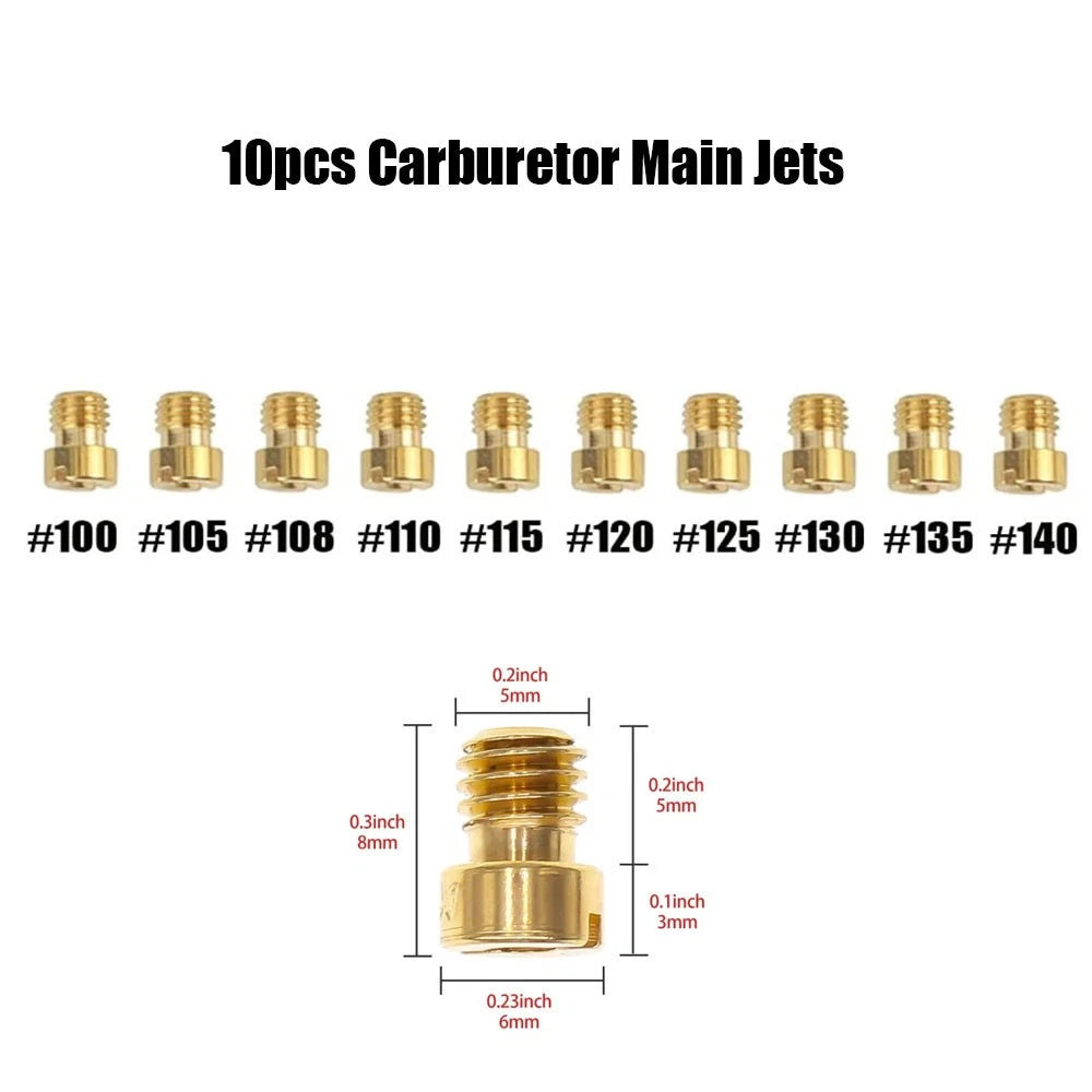 10Pc Carburetor Main Jet Kit M5 for 100 105 108 110 115 120 125 130 135 140
