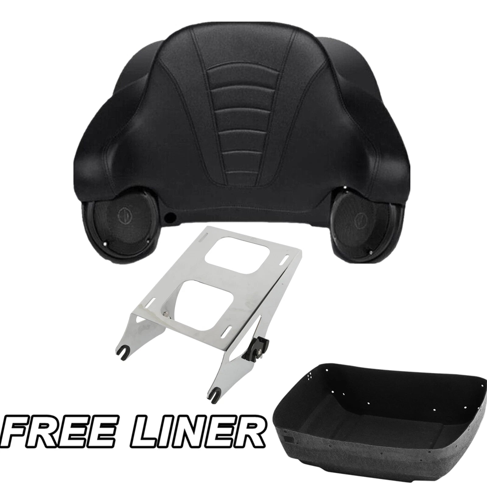 Trunk Backrest Mount Rack Speakers for Harley Touring Glide (2014–2026)