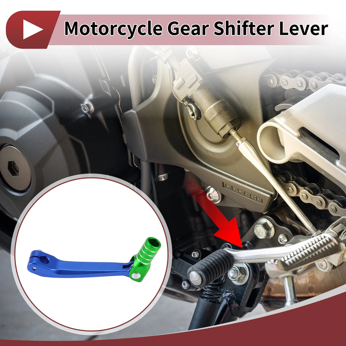 Gear Shift Lever for Honda CRF150F (2003–2017) - Blue Green Silver Tone