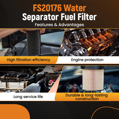 Pack of 6 Fuel/Water Separator for Fleetguard FS20176 DDE R61709 PF46235