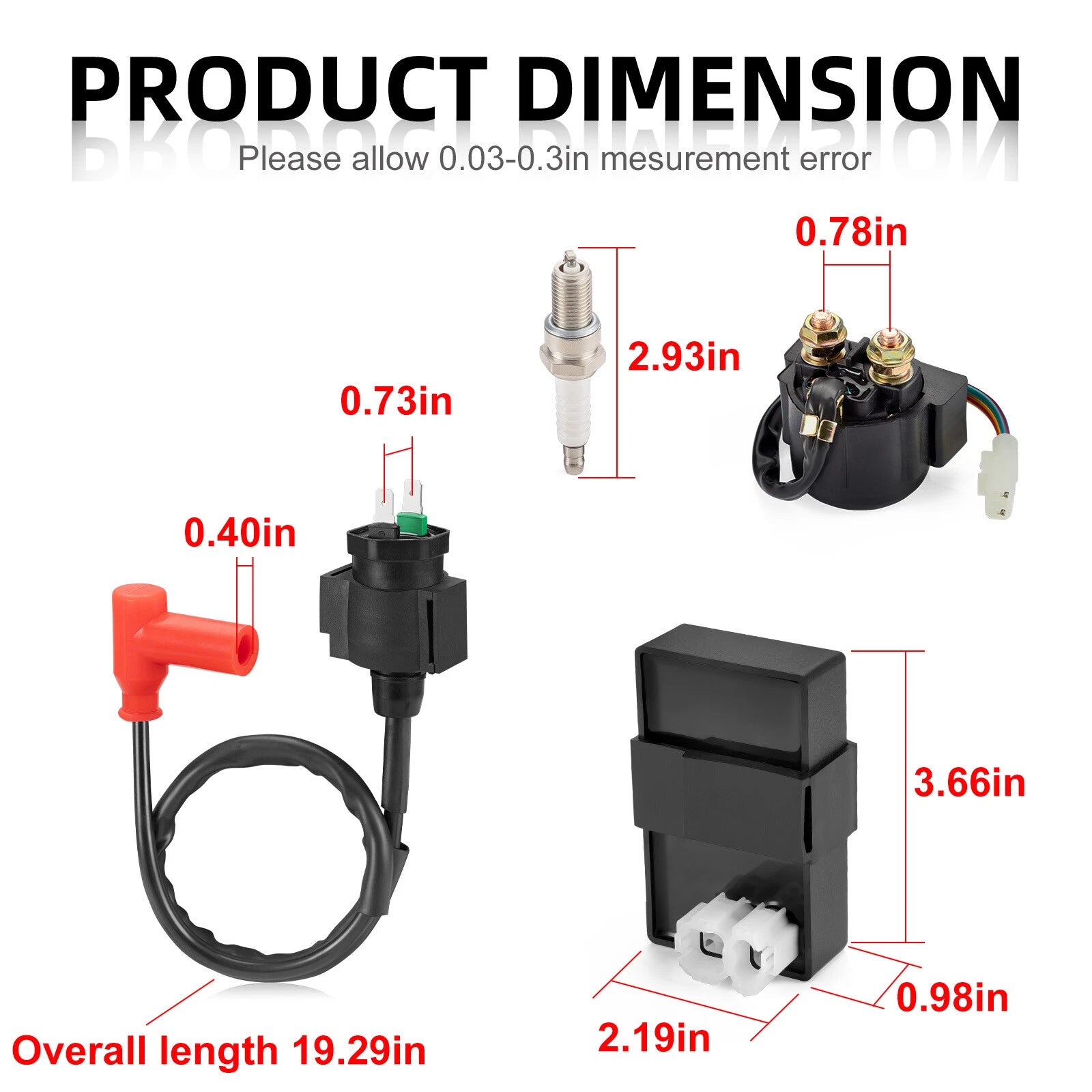 Ignition Coil CDI Relay Spark Plug Kit for Honda TRX400FW 4x4 (1995–2003)
