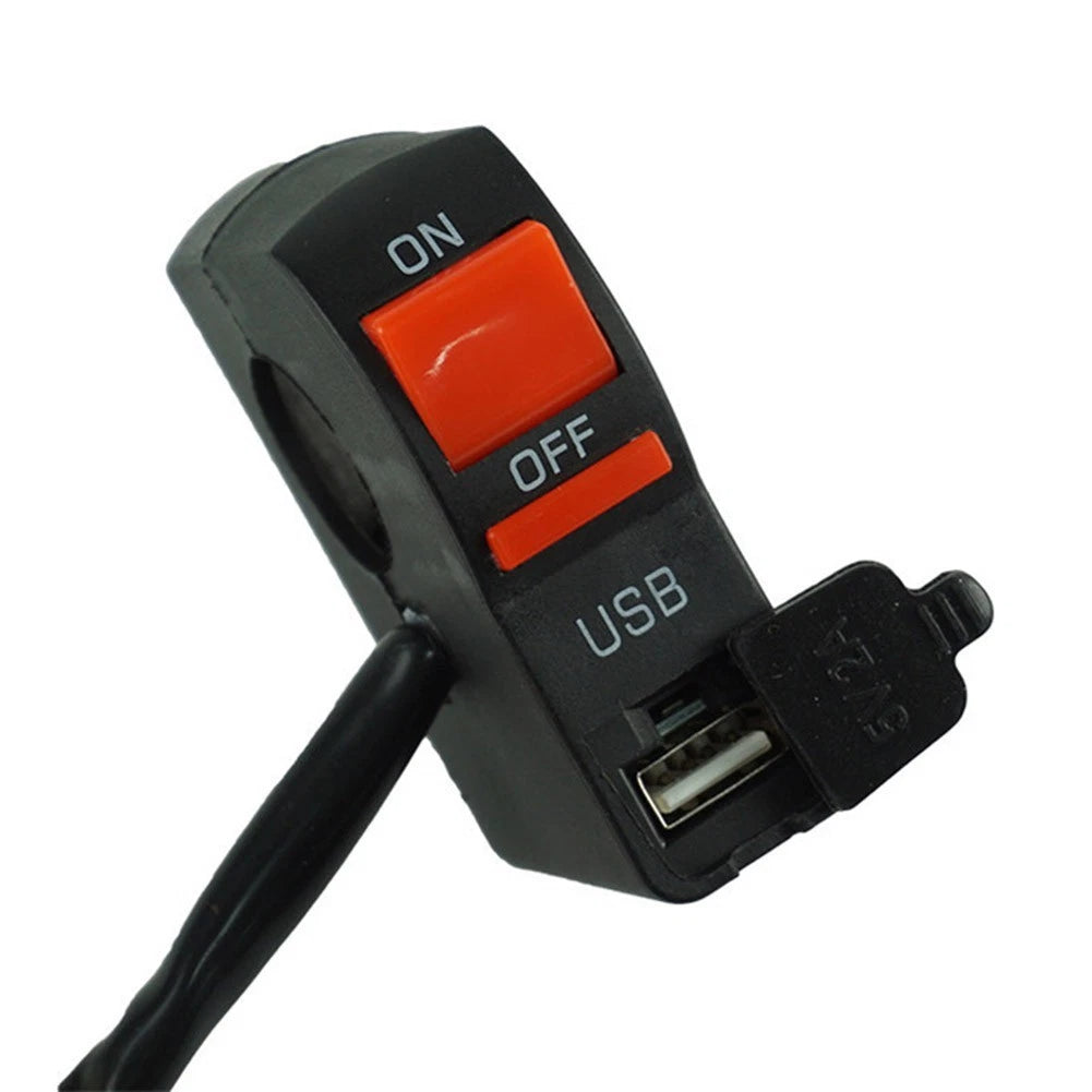 12V Waterproof Charger Switch for Motorcycles and ATVs (USB Output)