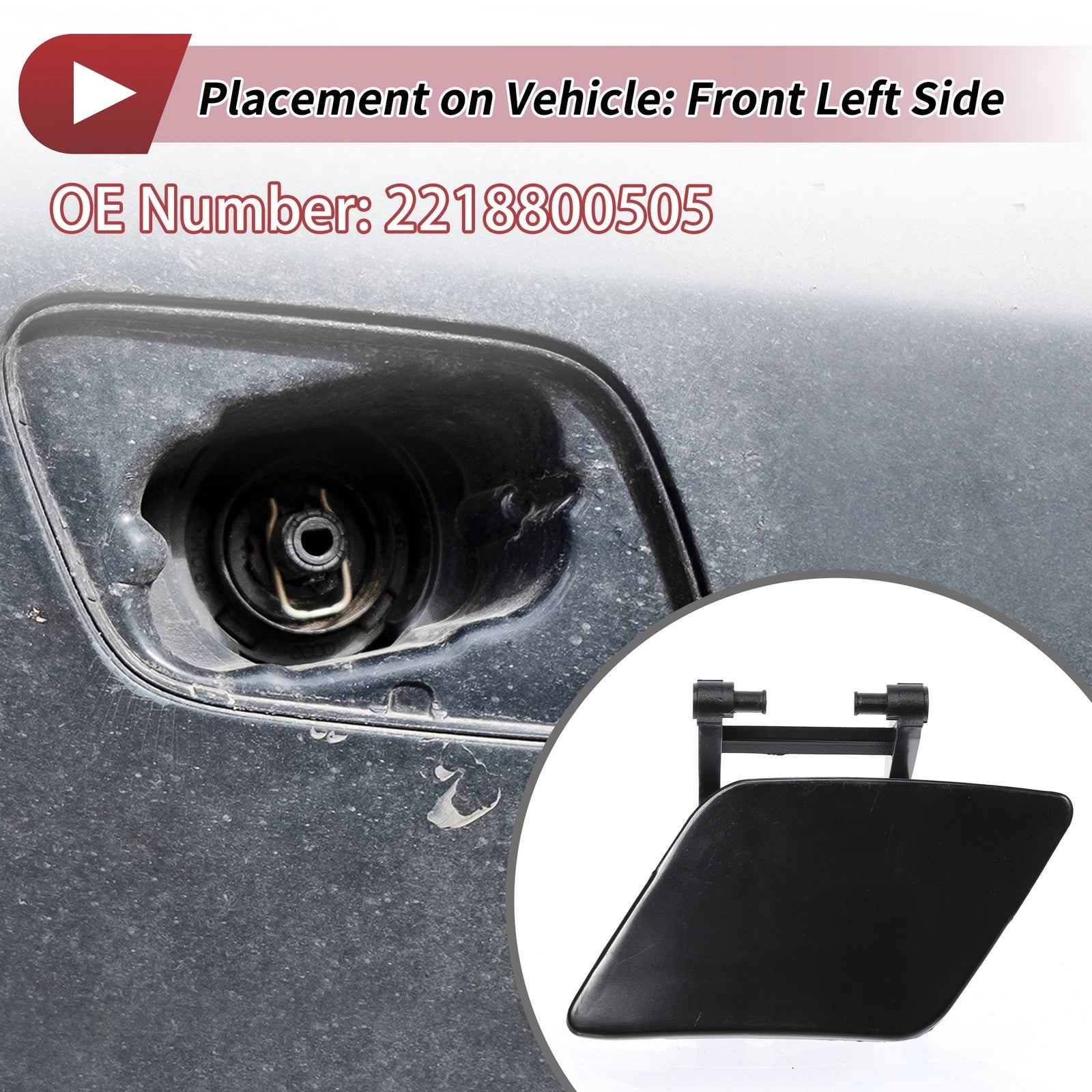 Front Left Side Bumper Headlight Washer Nozzle Cover for Mercedes-Benz W221 (2006–2013)