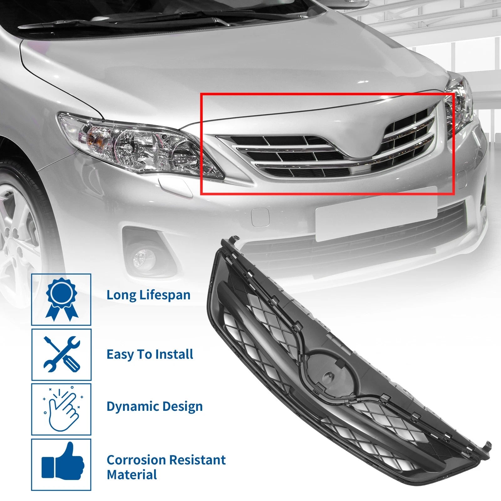 Front Hood Bumper Grille Grill for Toyota Corolla (2010–2010)