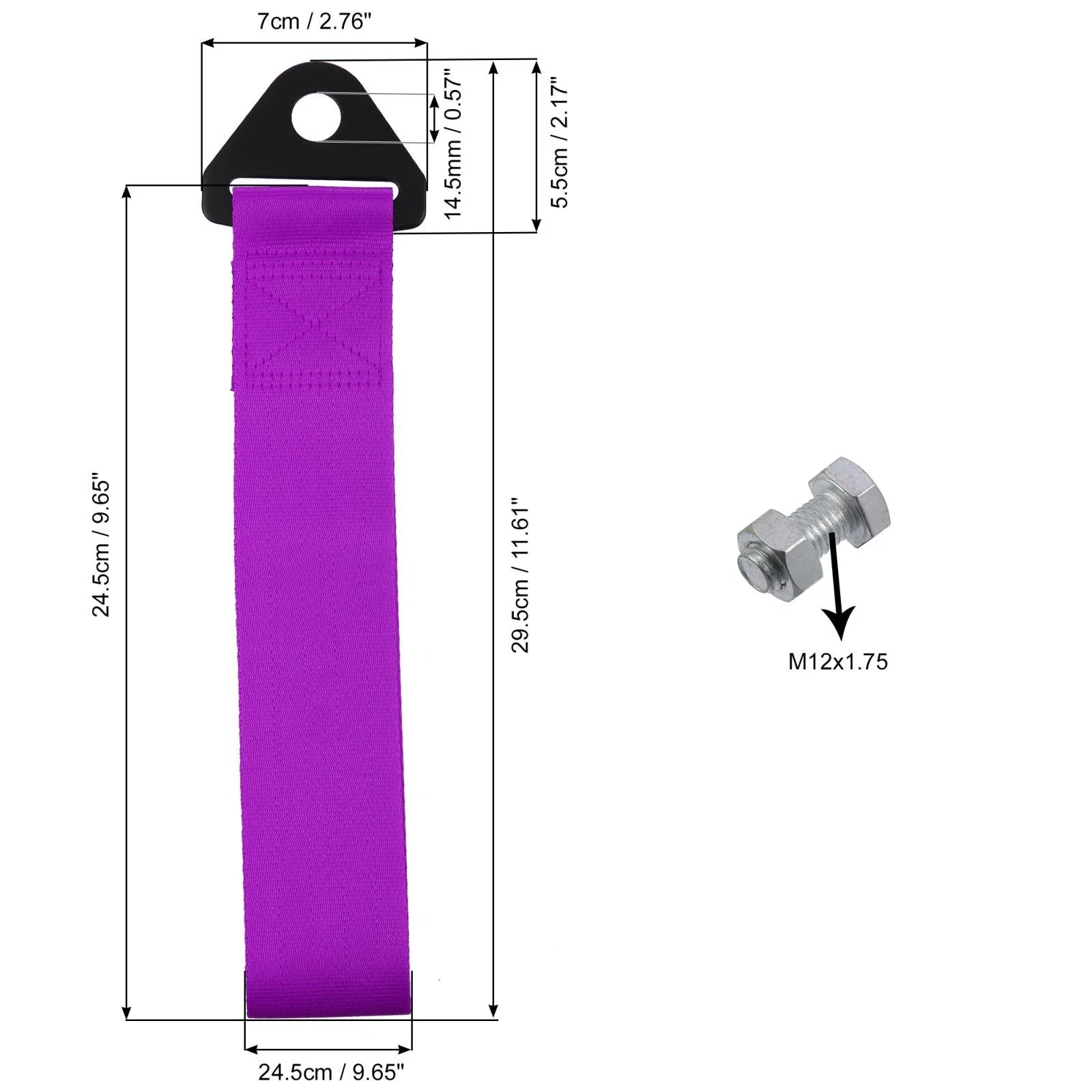 Front Tow Strap Kit with Rope and Trailer Hook for Universal (2000–2024)