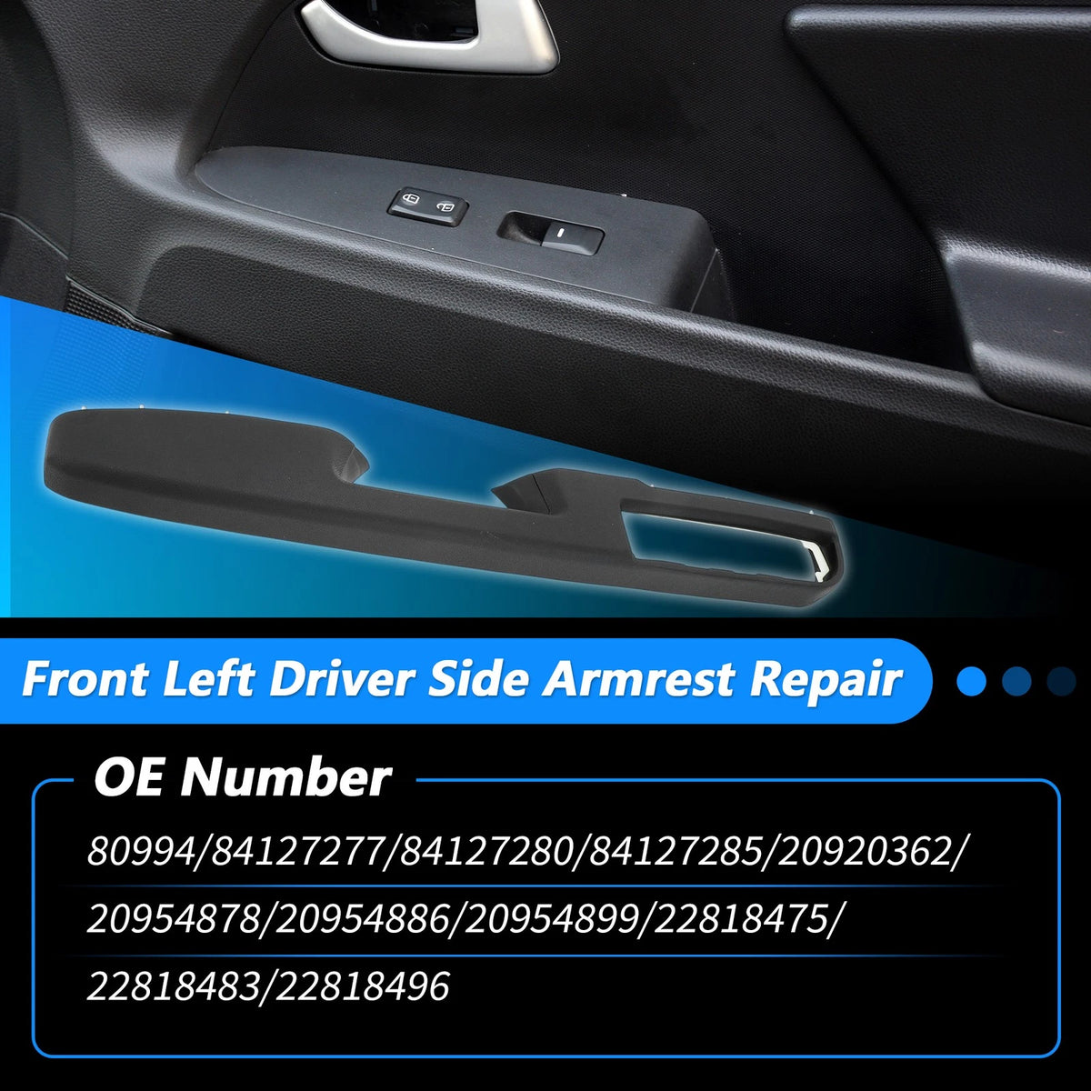 Armrest Repair for Chevrolet Silverado (No.80995) Black