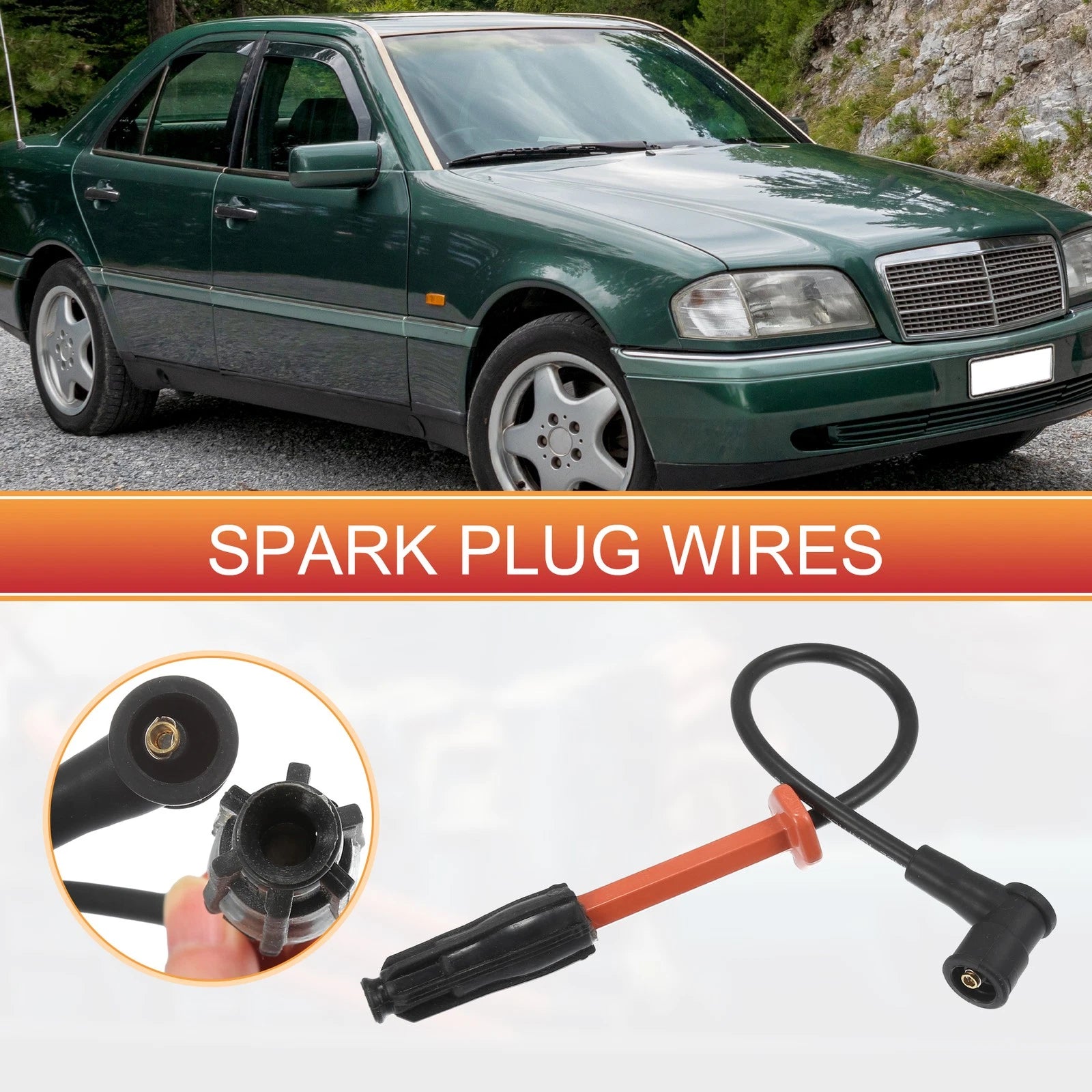 Spark Plug Wire Ignition Coil Cable Set for Mercedes-Benz C220 (2001–2015)