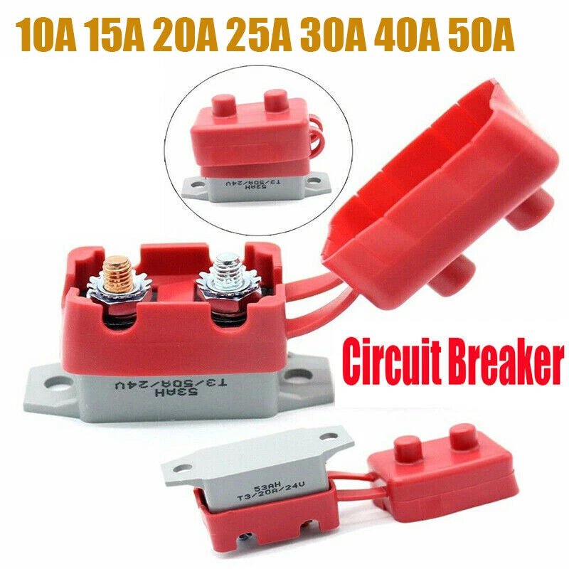 12V Circuit Breaker & Cover for Dual Battery (10-50A)