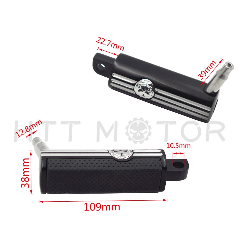 1" Footpeg Mounting Kit for Gear Skull (Chrome, Short Angled)