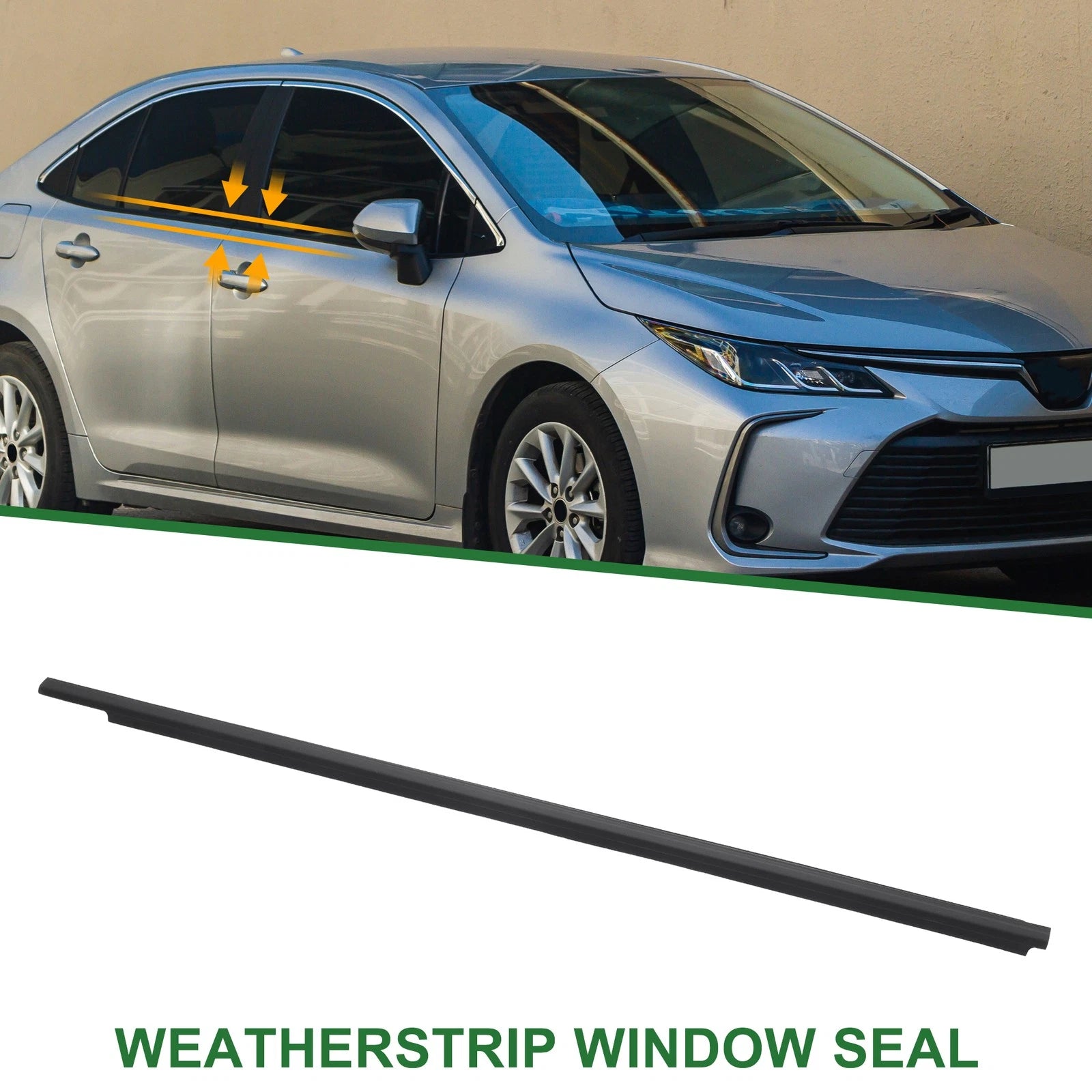 Front Left Window Weatherstrip Seal Replacement for Toyota Corolla (2009–2013)