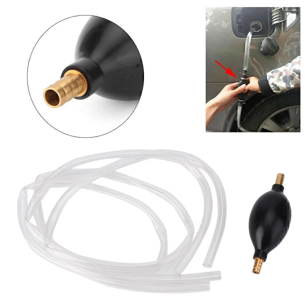 New Fuel Primer Hand Siphon Pump Fliter Gas Petrol Diesel Liquid Transfer Hose