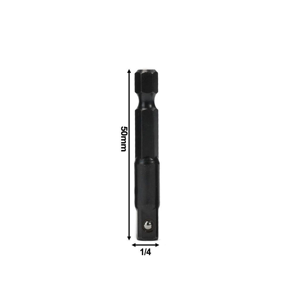 1/4 Drill Socket Adapter for Impact Driver Hex Shank to Square Socket Extension