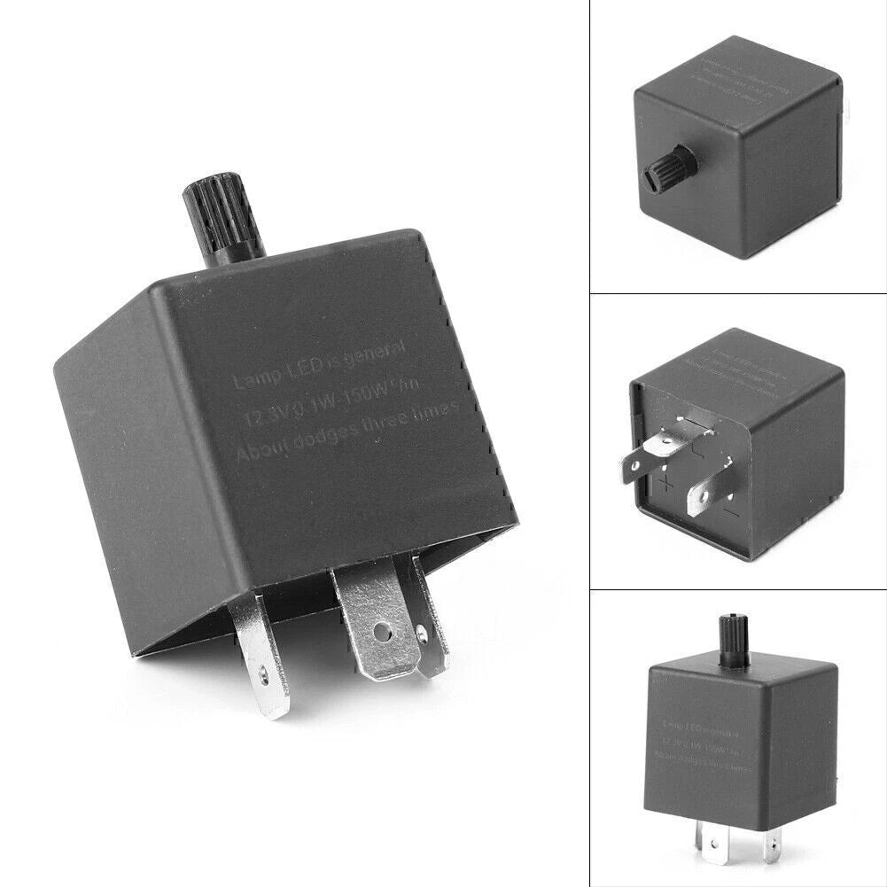 3-Pin Adjustable Flasher Relay for Car Motorcycle Turn Signal CF13 (DC 12V)