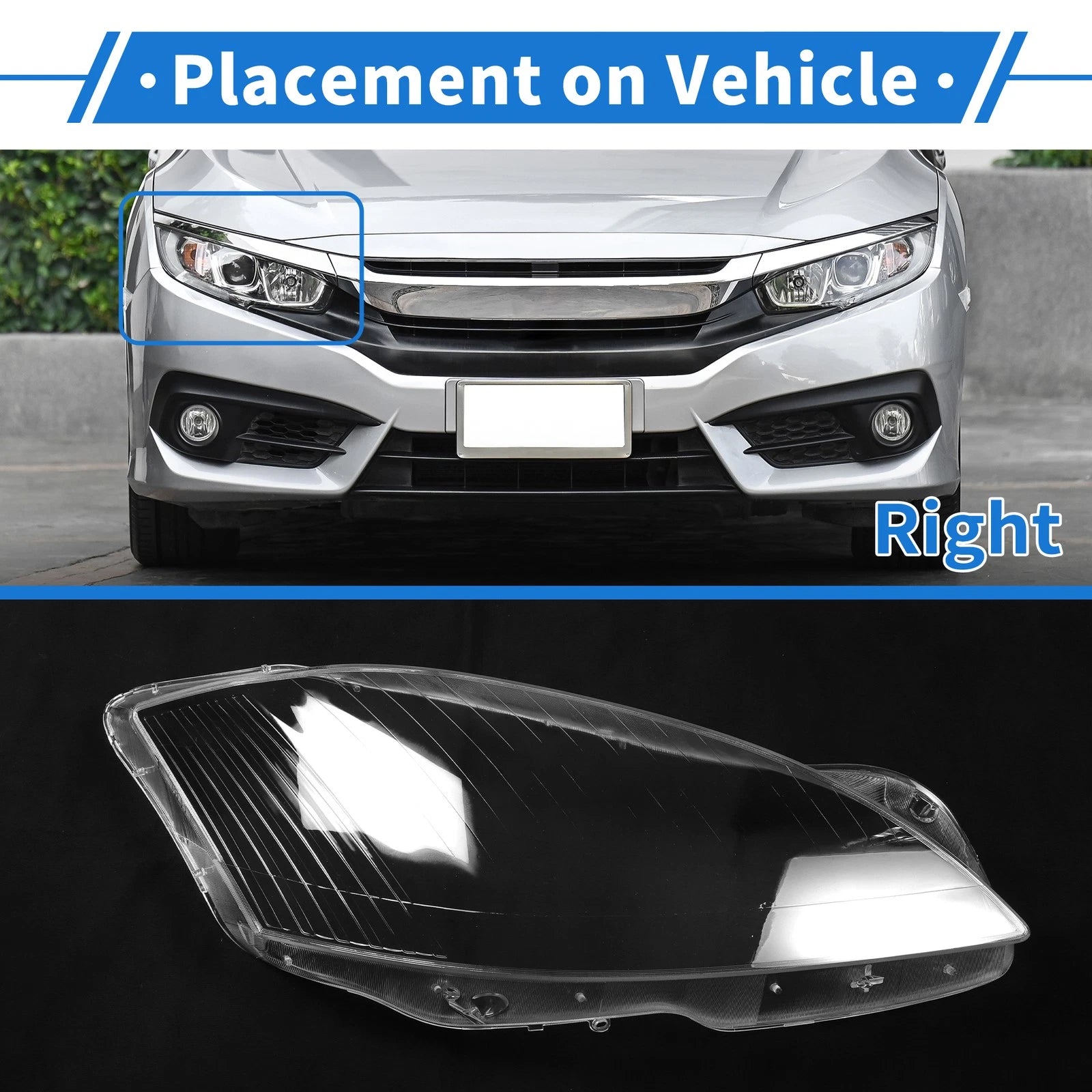 Headlight Lens Cover Front Right for Mercedes-Benz S-Class (2006–2009)