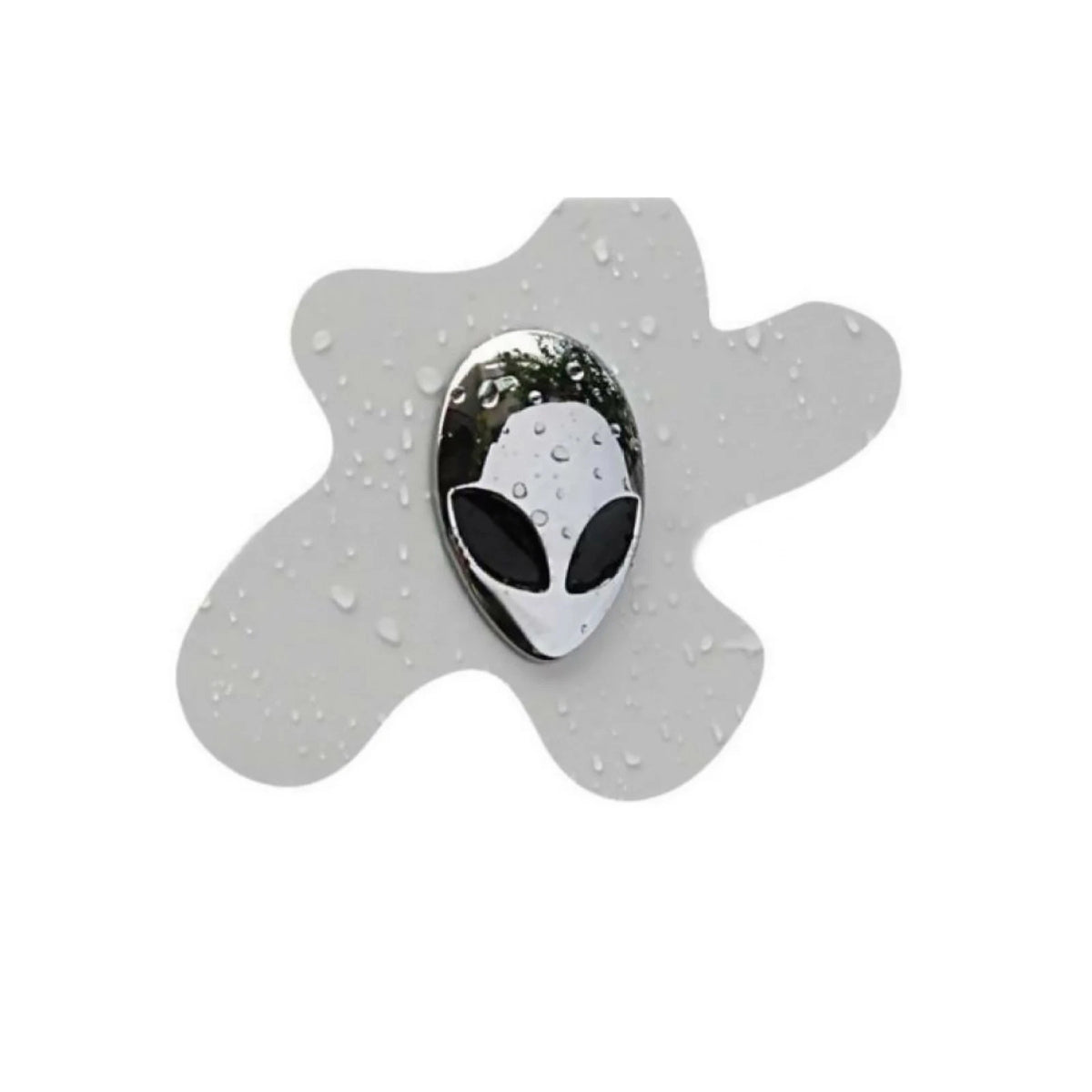 2X Chrome Metal 3D Alienware Head Auto Logo Sticker Badge for Car Decal
