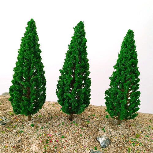 10Pcs 3.74" Pine Tree Landscape Scenery for Train Railroad (Model)