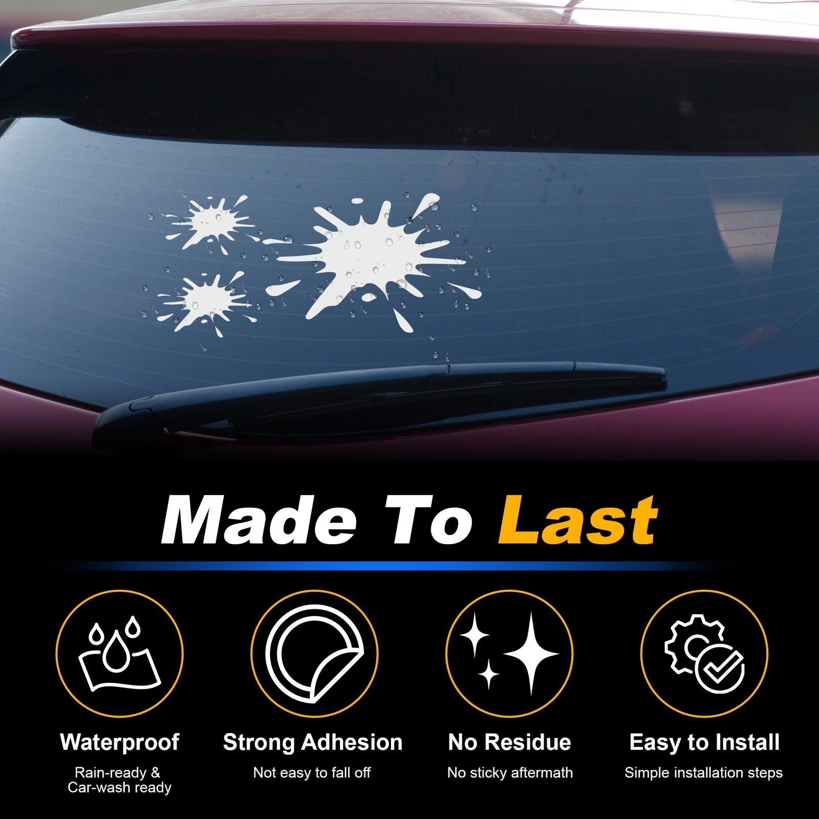 Reflective Bumper Decal for - Silver Tone, 3 Spots