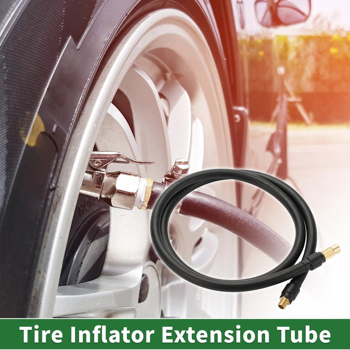 Tire Inflator Extension Tube 39.37in 32 TPI for Car Bicycle (32TPI)