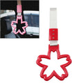 Cherry Blossom Ring Handle Strap for Train Bus (Sliver + Red)