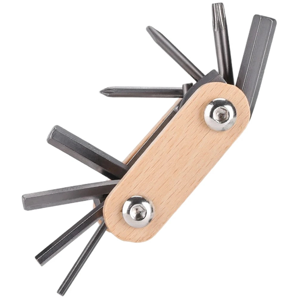 8 Function Folding Bicycle Repair Tool Kit - Hex Wrenches for Bikes