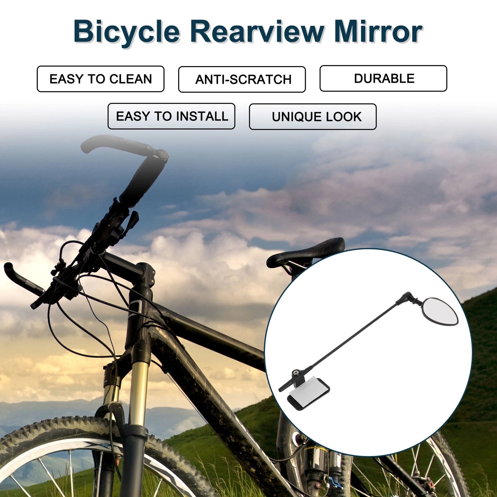 Bike Rearview Mirror Replacement Front for Bicycle Mountain Road Bike (1 Pcs)