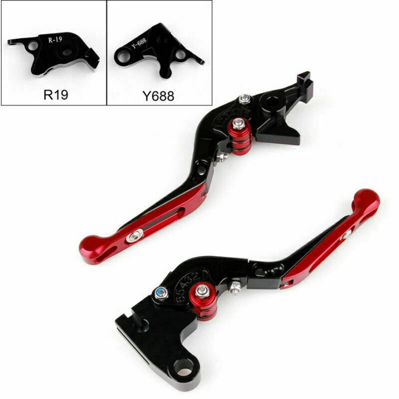 Adjustable Folding Brake Clutch Levers for Yamaha YZF R1 (2009–2014) Red T9