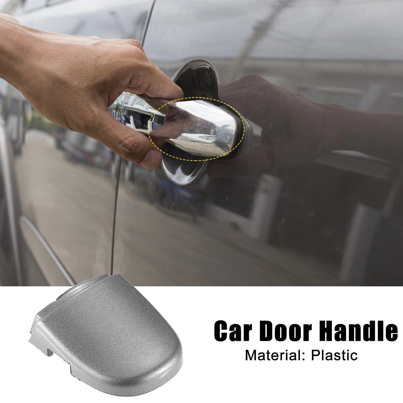Front Left Door Handle Lock Cover Cap for Volkswagen Beetle (2012–2019) Silver Tone