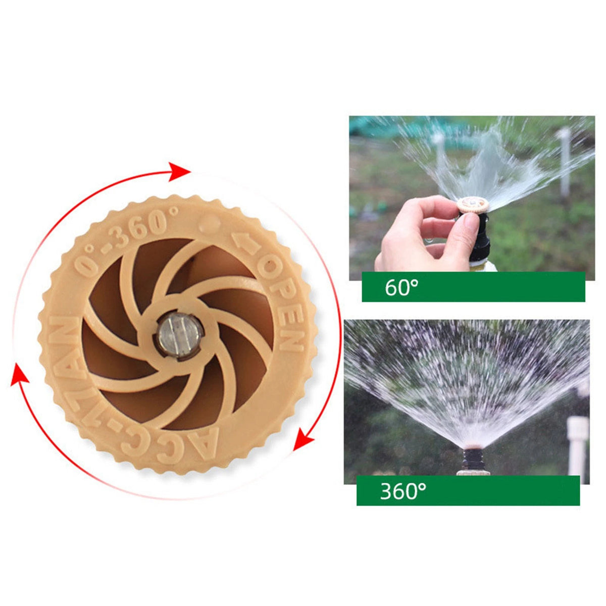 2X 360° Rotation Sprinkler Nozzle for Auto Irrigation System