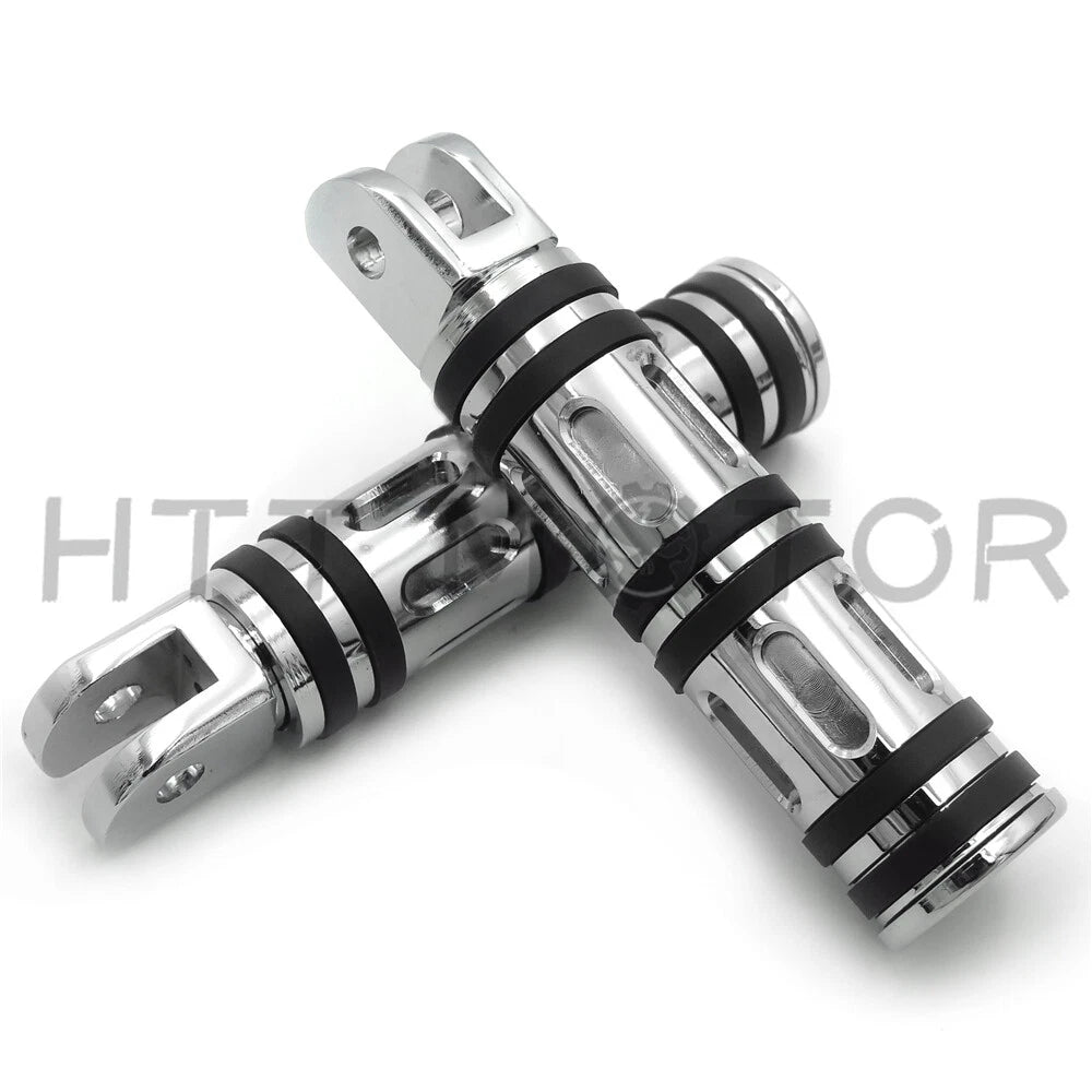 Chrome Edge Cut Footpegs for Harley FXBB FXBR FXBRS FXLR (2018–Later)