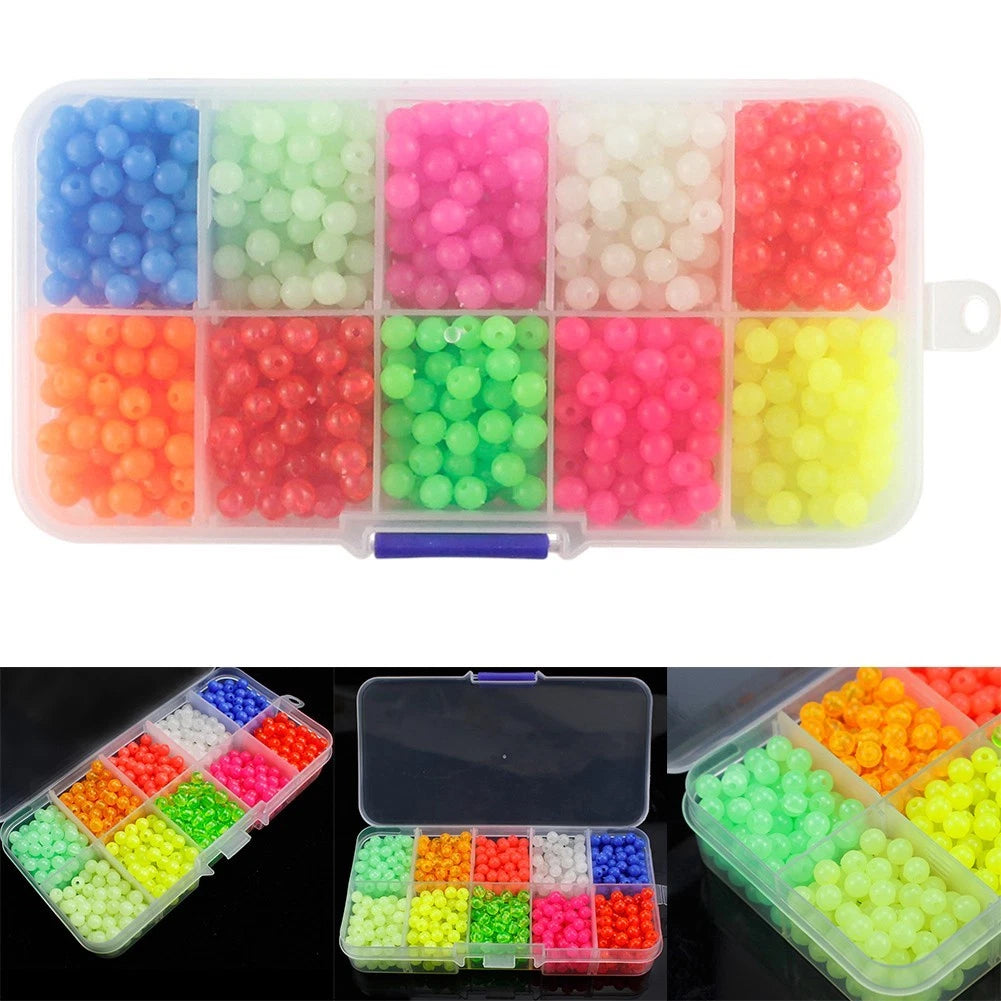 Fishing Beads Assortment Set (1000 pcs) - Soft Plastic Oval Round Eggs