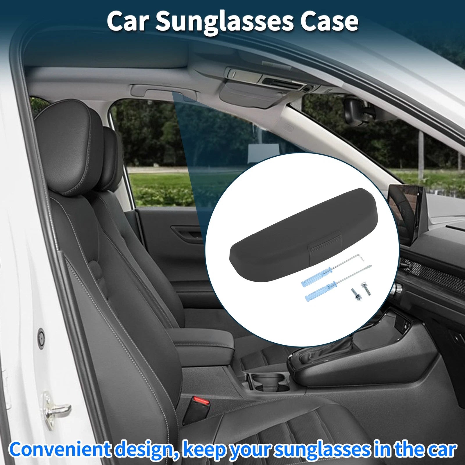 Car Sunglasses Case for Mitsubishi Lancer Eyeglasses Holder Storage Box Black (2008–2017)