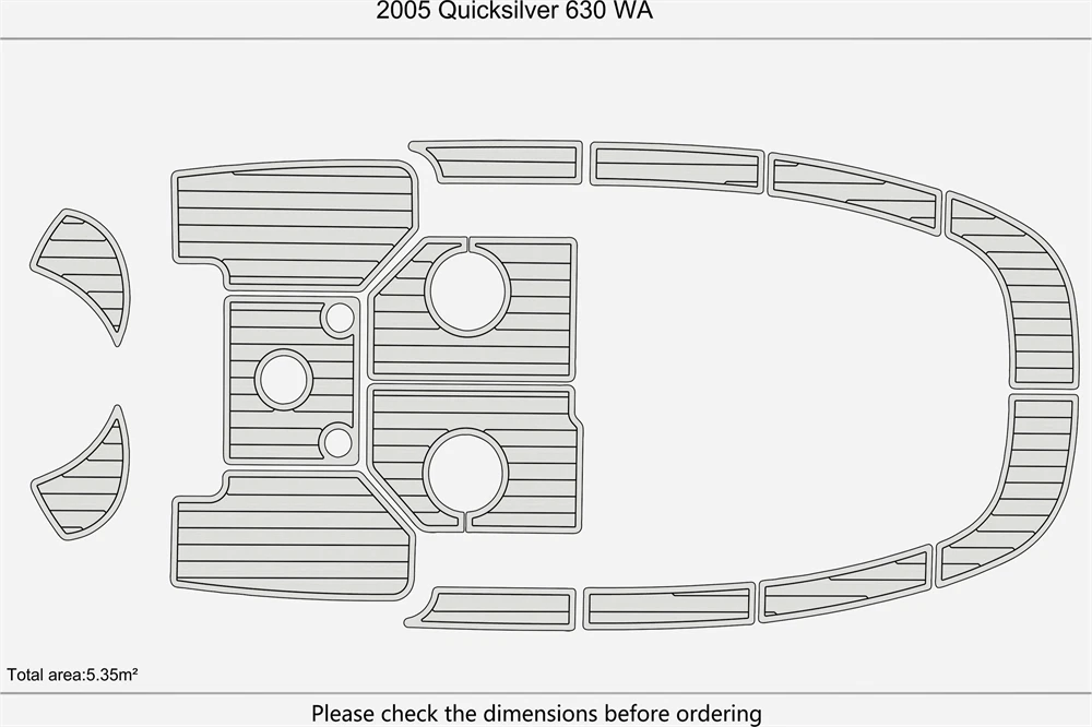 EVA Pad Teak Flooring Mat for Quicksilver 630 WA (2005)