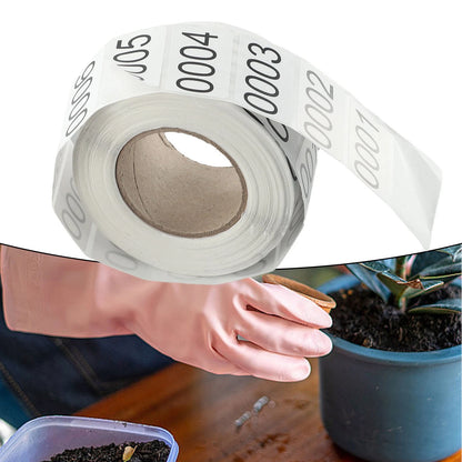 Roll of 1000 Consecutive Inventory Number Stickers for Labeling