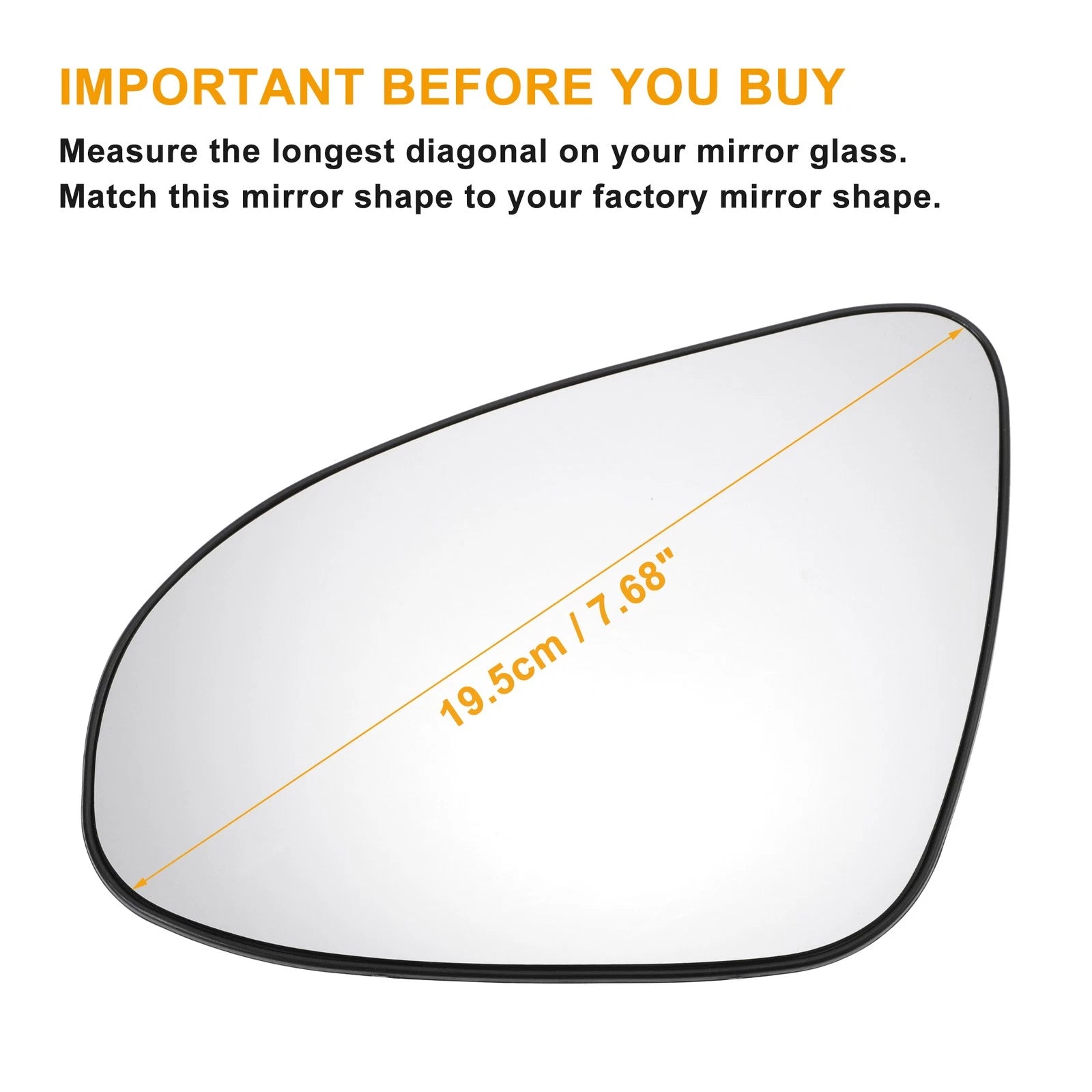 Left Side Mirror Glass with Heated Back for Toyota C-HR (2016–2023)