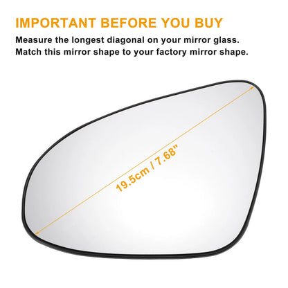 Left Side Mirror Glass with Heated Back for Toyota C-HR (2016–2023)