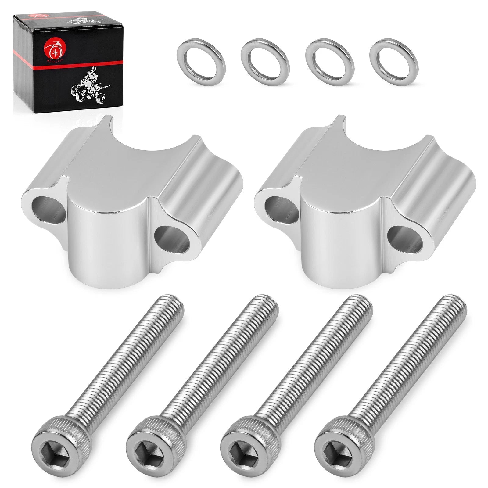 30mm Handlebar Risers 7/8" Bar Clamp Kit for Honda Yamaha ATV Dirt Bike
