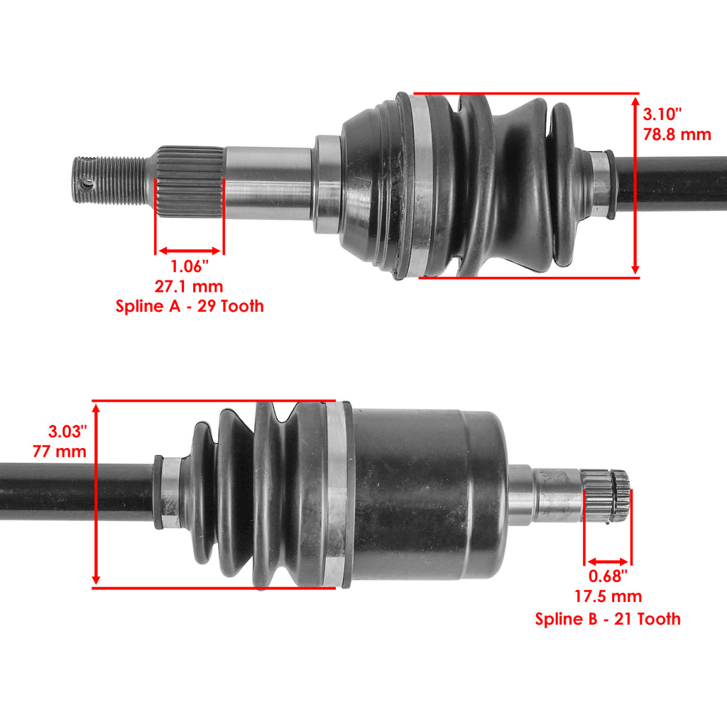 Front Rear CV Axles Replacement for Can-Am Maverick Trail 1000 4x4 (2018–2023)