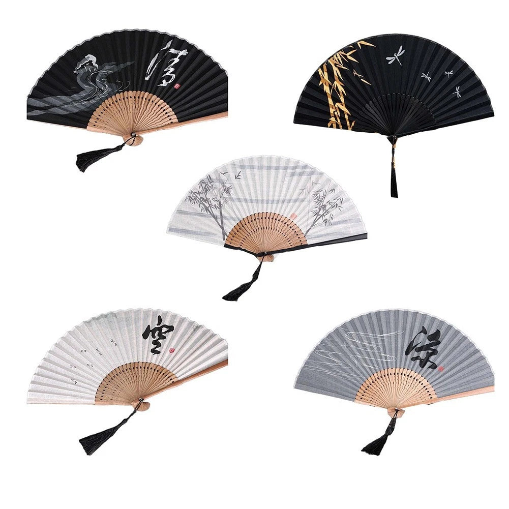 Retro Chinese Folding Fan for Handheld Cooling (22x5x5cm)
