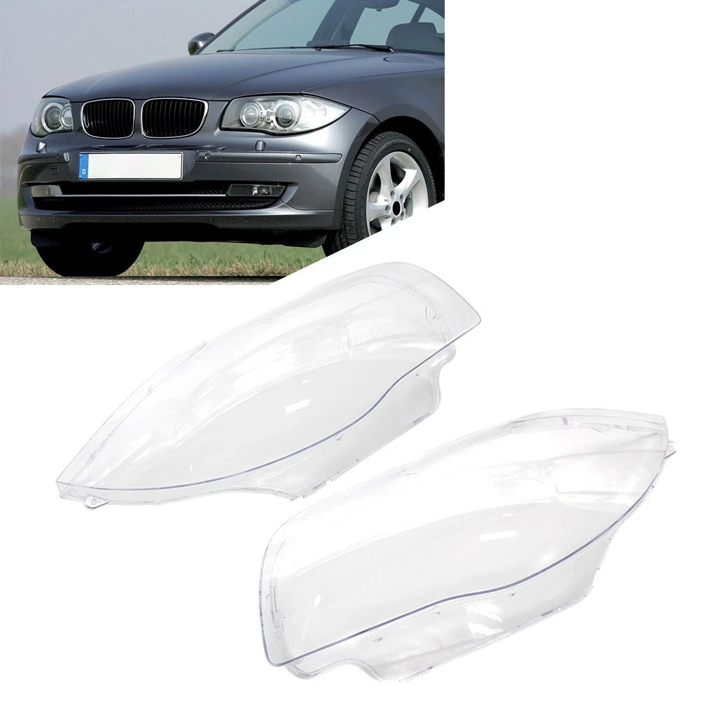 2x Headlight Lens Headlamp Shell Cover For BMW 1 Series E81 E82 E87 E88 1M 03-11
