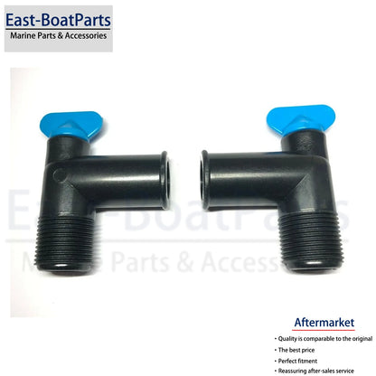 PAIR MerCruiser Exhaust Manifold 90 Degree Fitting Drain Plug Elbow 22-862210a01