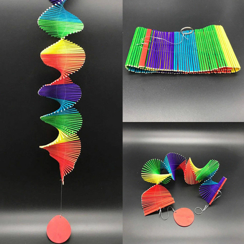 Rainbow Spiral Windmill Colorful Wind Chime Spinner for Garden