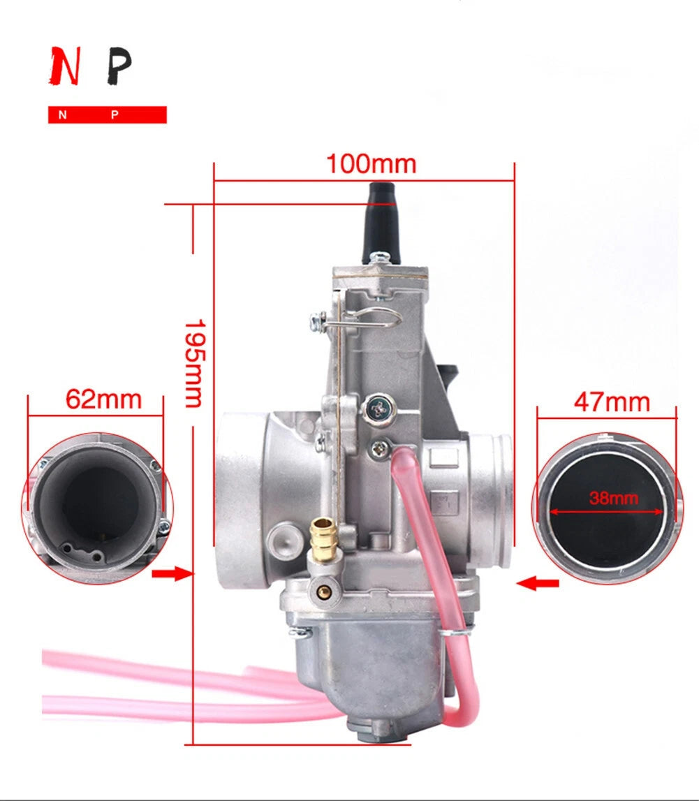 TM38-86 TM38 38mm Flat Slide Smoothbore Carburetor for