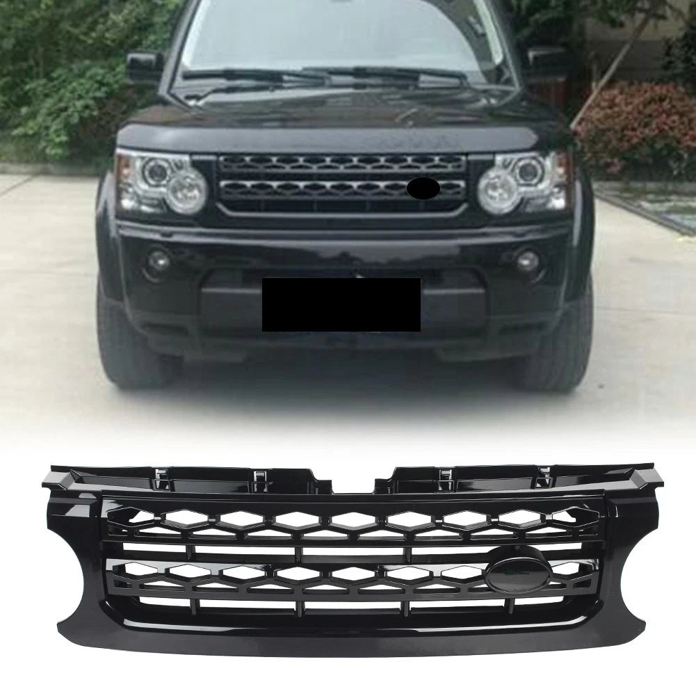 Front Upper Bumper Mesh Grille for Land Rover LR4 (2010–2013) Glossy Black