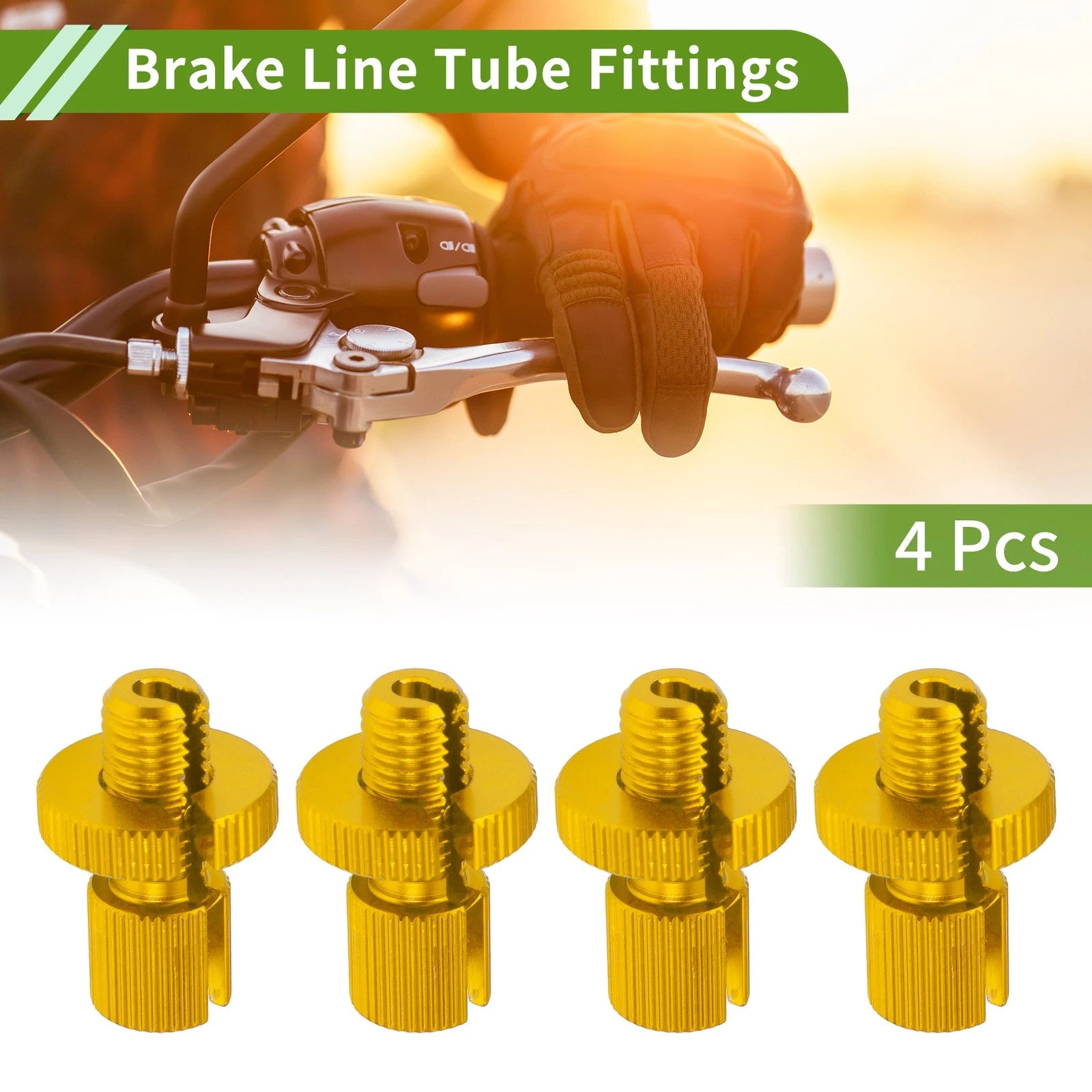 Clutch Brake Cable Adjuster Screw Kit for Motorcycle M10 Aluminum (Gold)