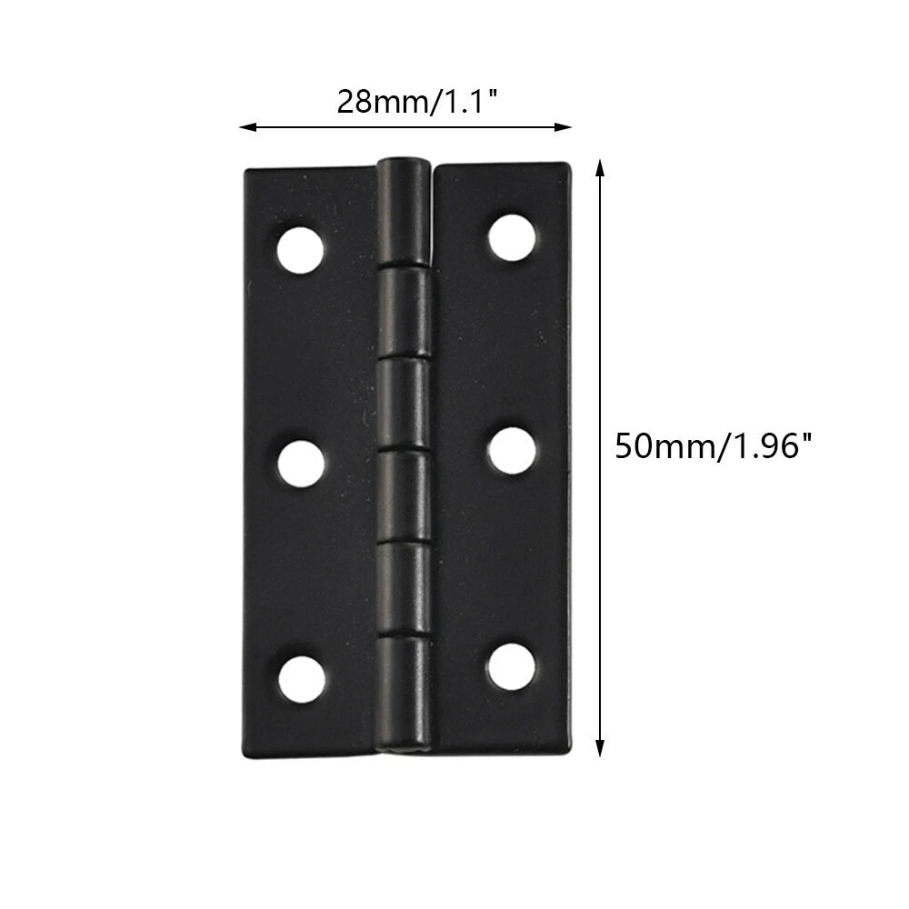 Set of 4 Metal Hinges with Screws for Wooden Box Toolbox Cabinet Door