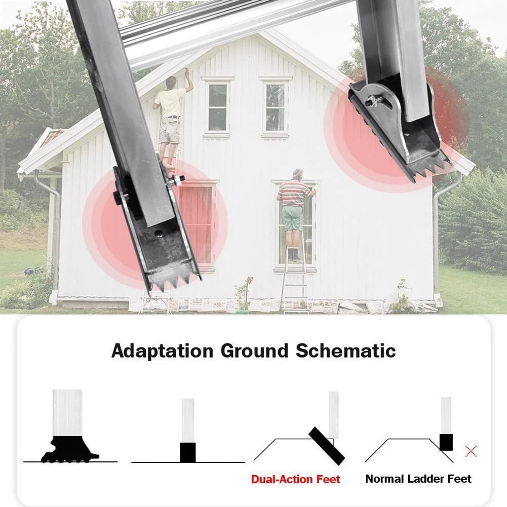 2Pack Aluminum Ladder Foot Replacement Kit for Various Ladder Models