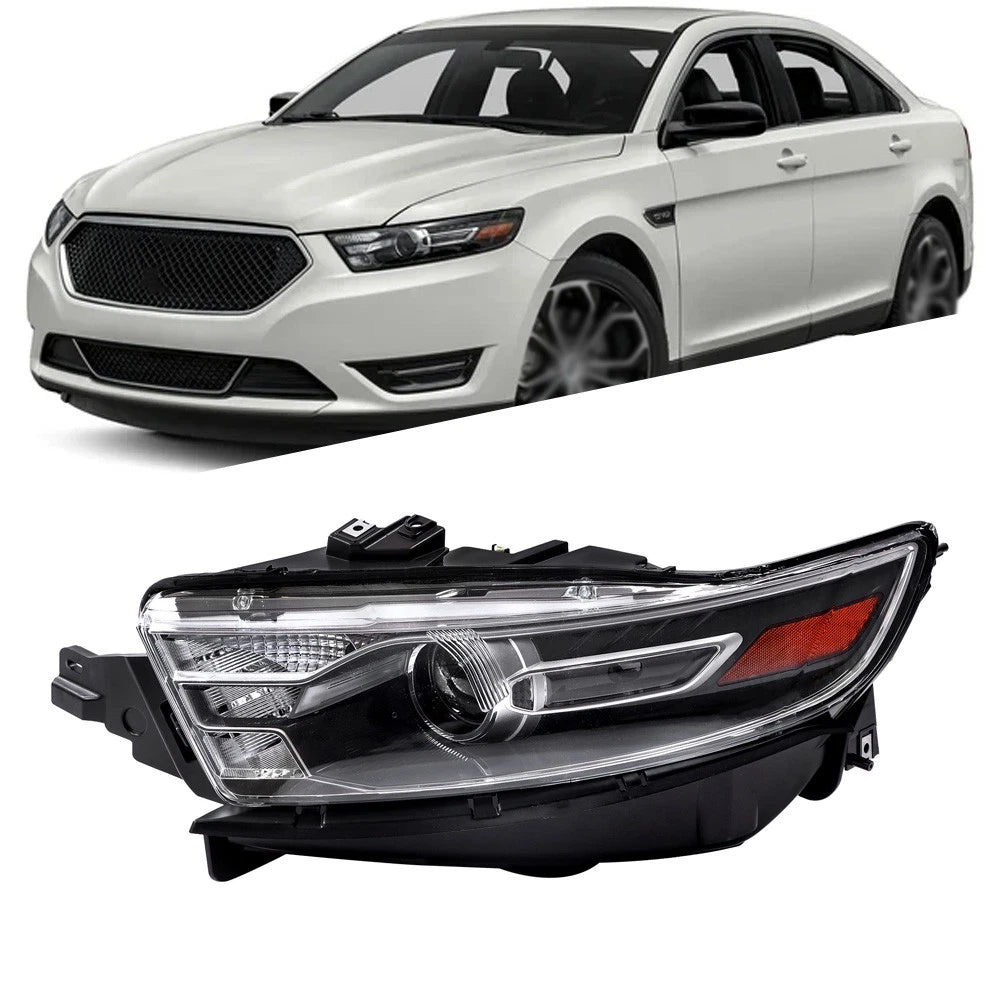 Headlight Headlamp Driver/Left Side for Ford Taurus (2014–2016) Halogen Clear