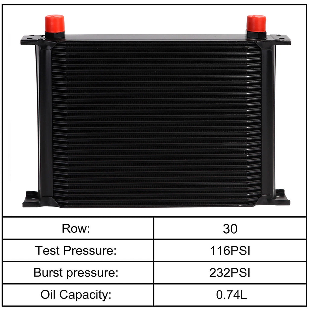 30 Rows 10AN Stacked Plate Oil Cooler for Universal Engine Transmission