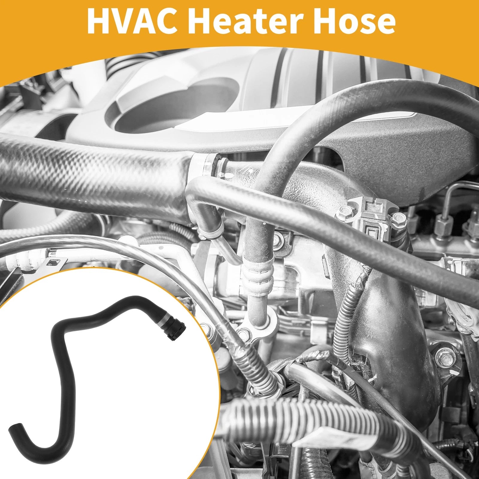 HVAC Heater Hose for BMW 3 Series E46 (2000–2007) Rubber Black